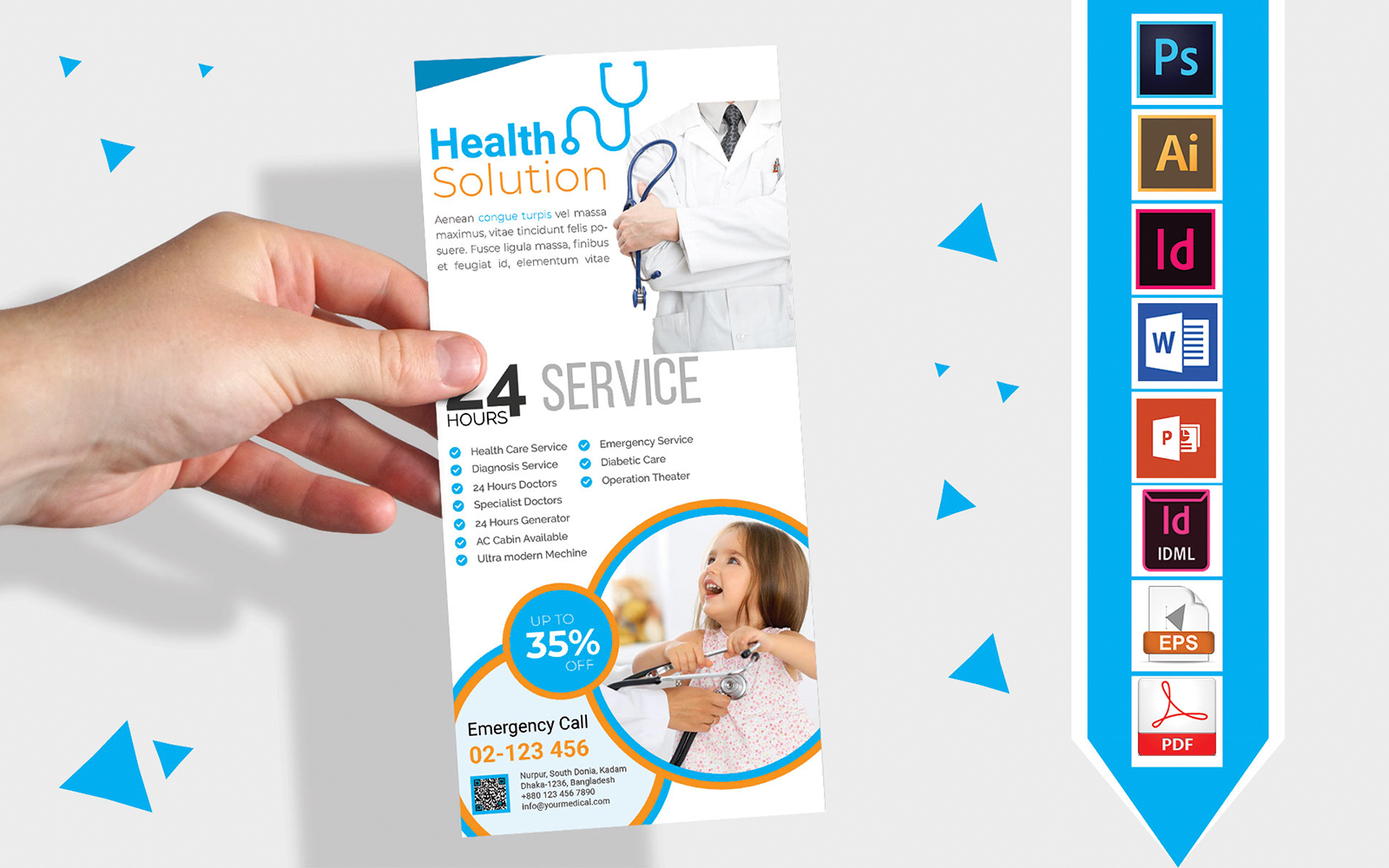 Rack Card | Doctor & Medical DL Flyer Vol-03 - Corporate Identity Template