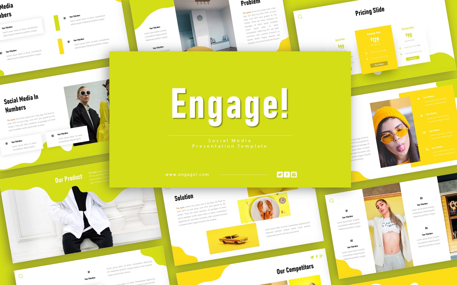 Engage Social Media Presentation PowerPoint template