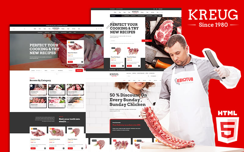 Kreug | Meat Farm & Poultry Store Website Template