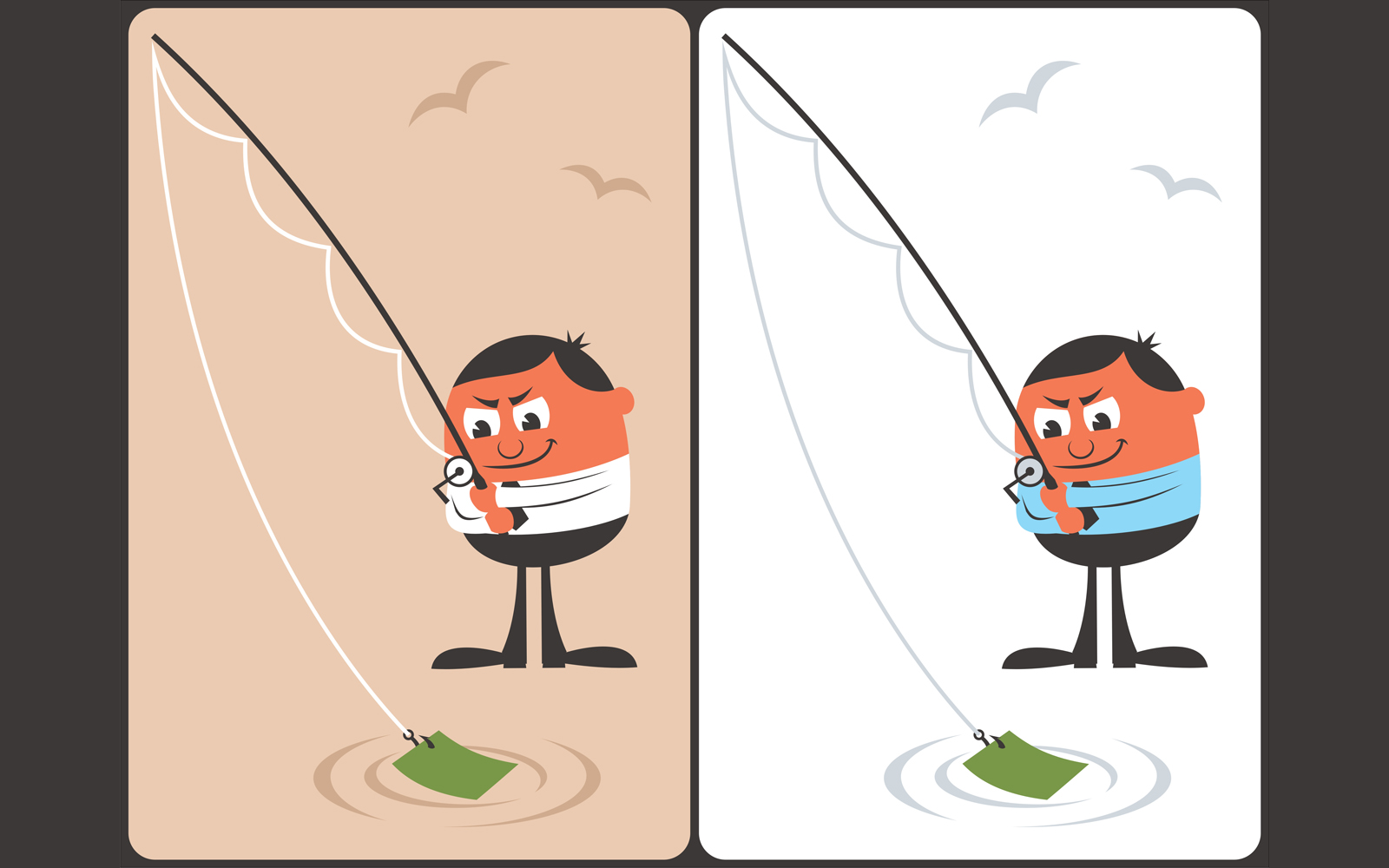 Businessman Fishing Concept - Illustration