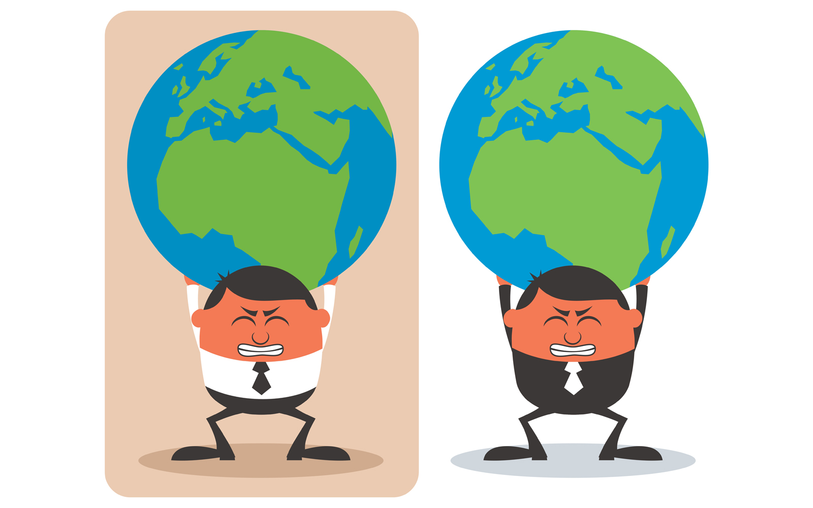 Businessman Holding Earth - Illustration
