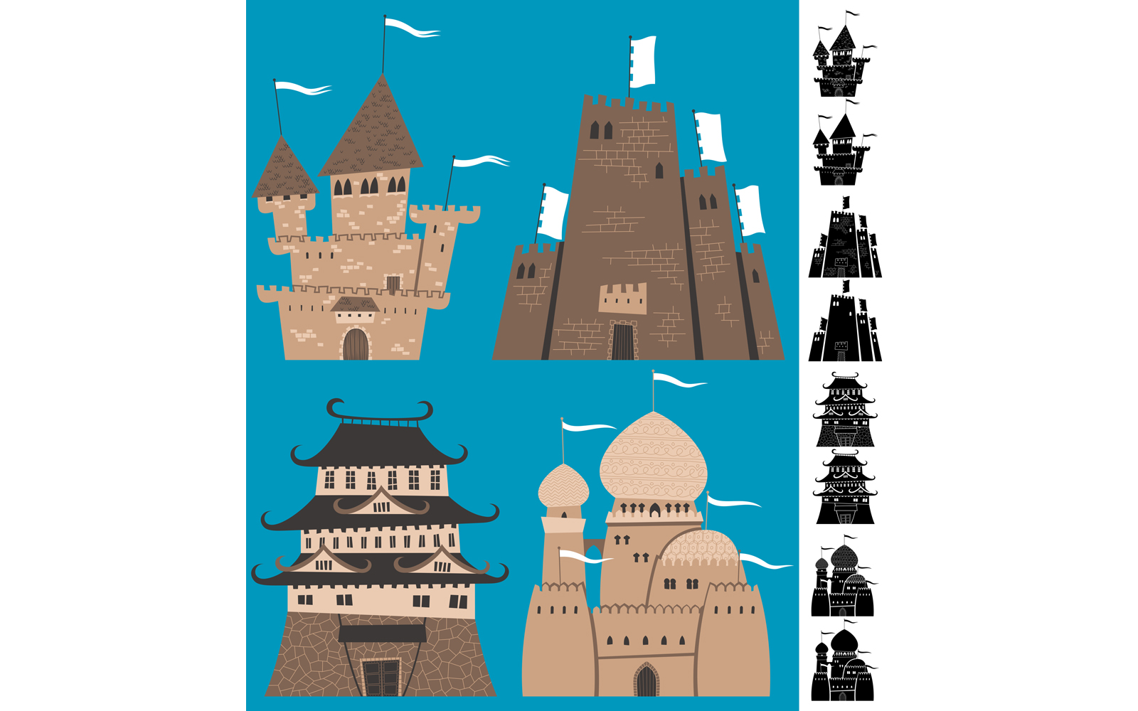 Cartoon Castles - Illustration
