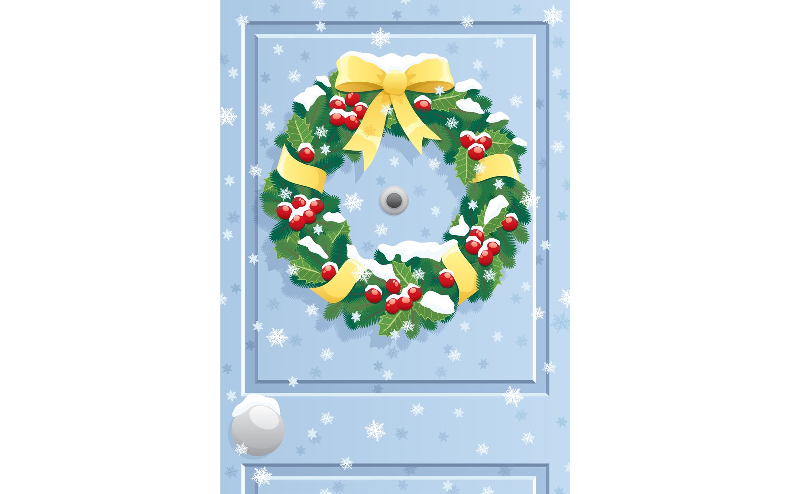 Door Wreath - Illustration