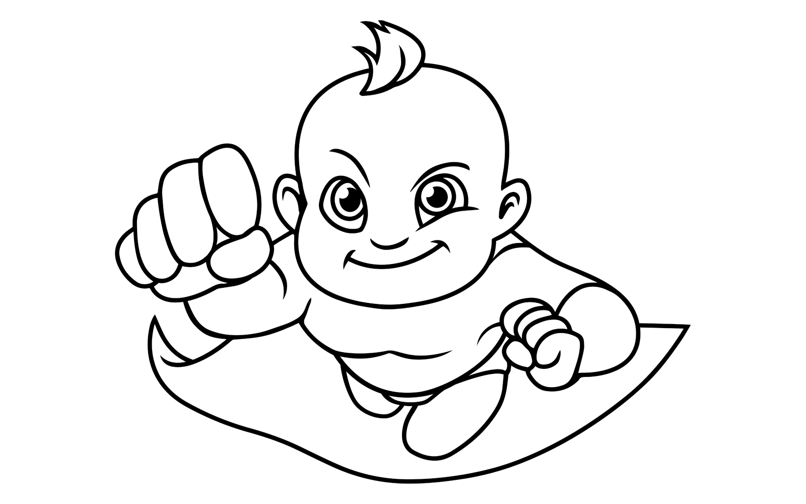 Super Baby Line Art - Illustration