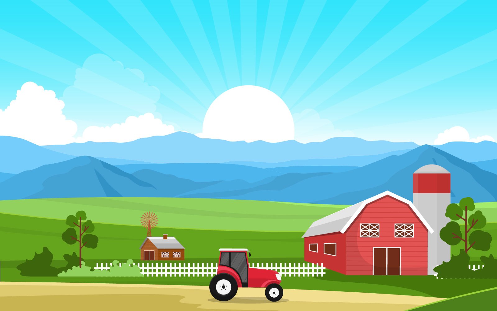 Agriculture Nature Landscape - Illustration