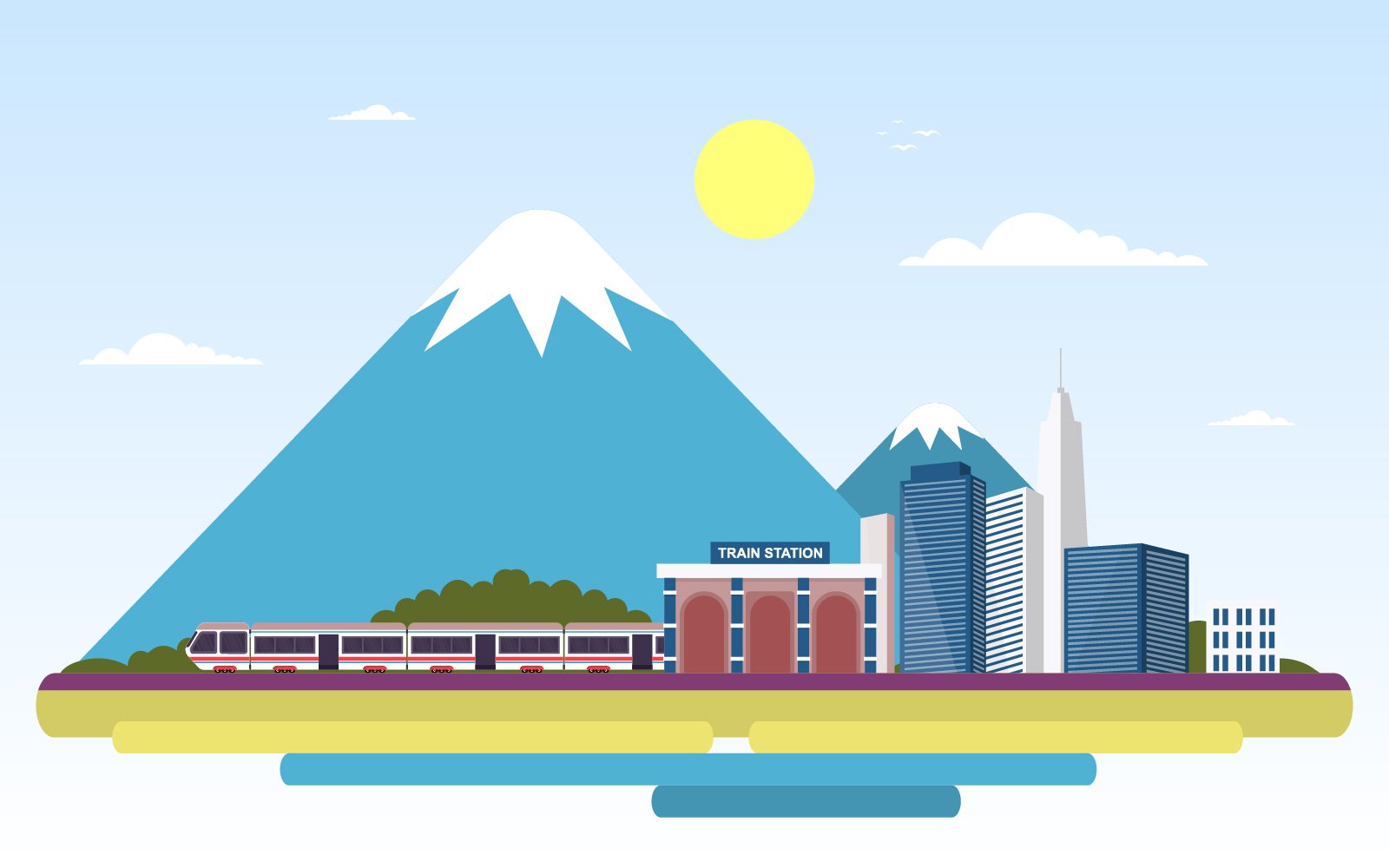 Public Train Transportation - Illustration