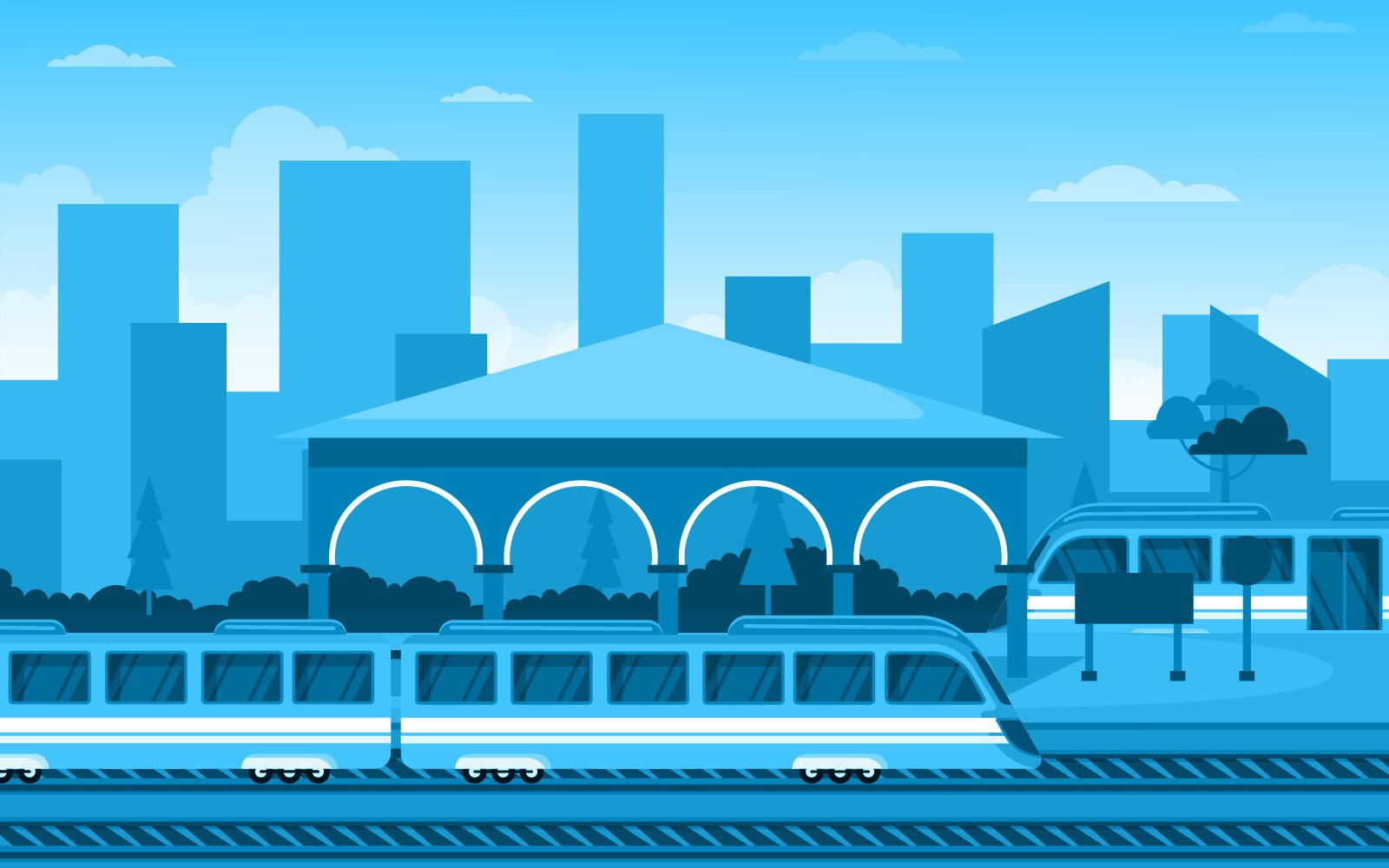 Public Train Railway - Illustration