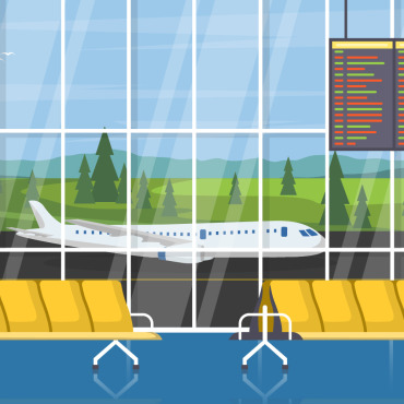 Airplane Terminal Illustrations Templates 126647