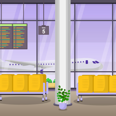 Airplane Terminal Illustrations Templates 126651