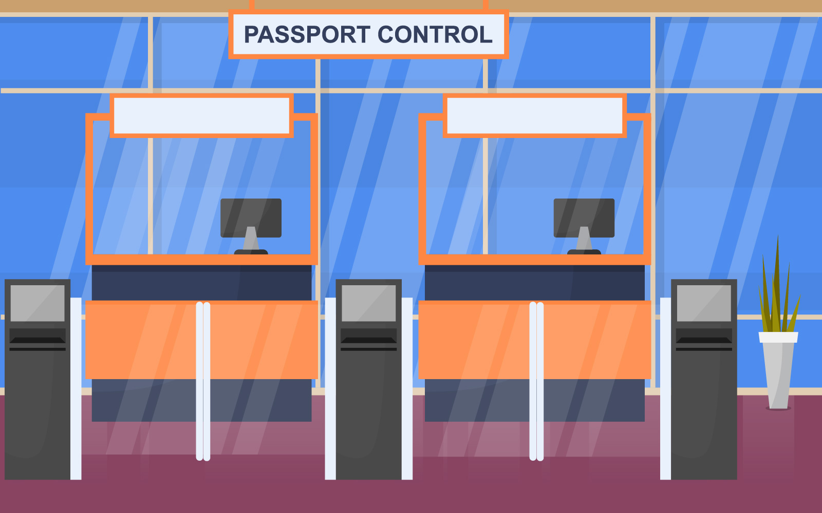 Interior Hall Airport - Illustration