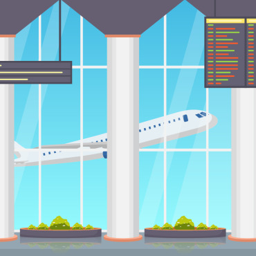 Airplane Terminal Illustrations Templates 126664