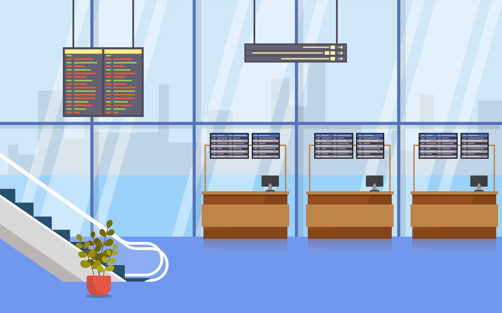 Airplane Terminal Gate - Illustration