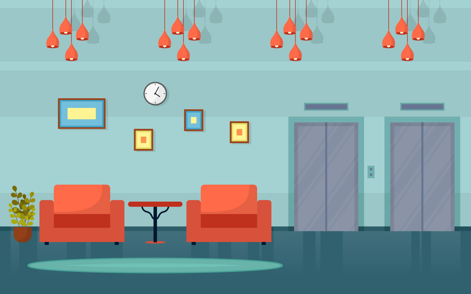 Furniture Lobby Decoration - Illustration