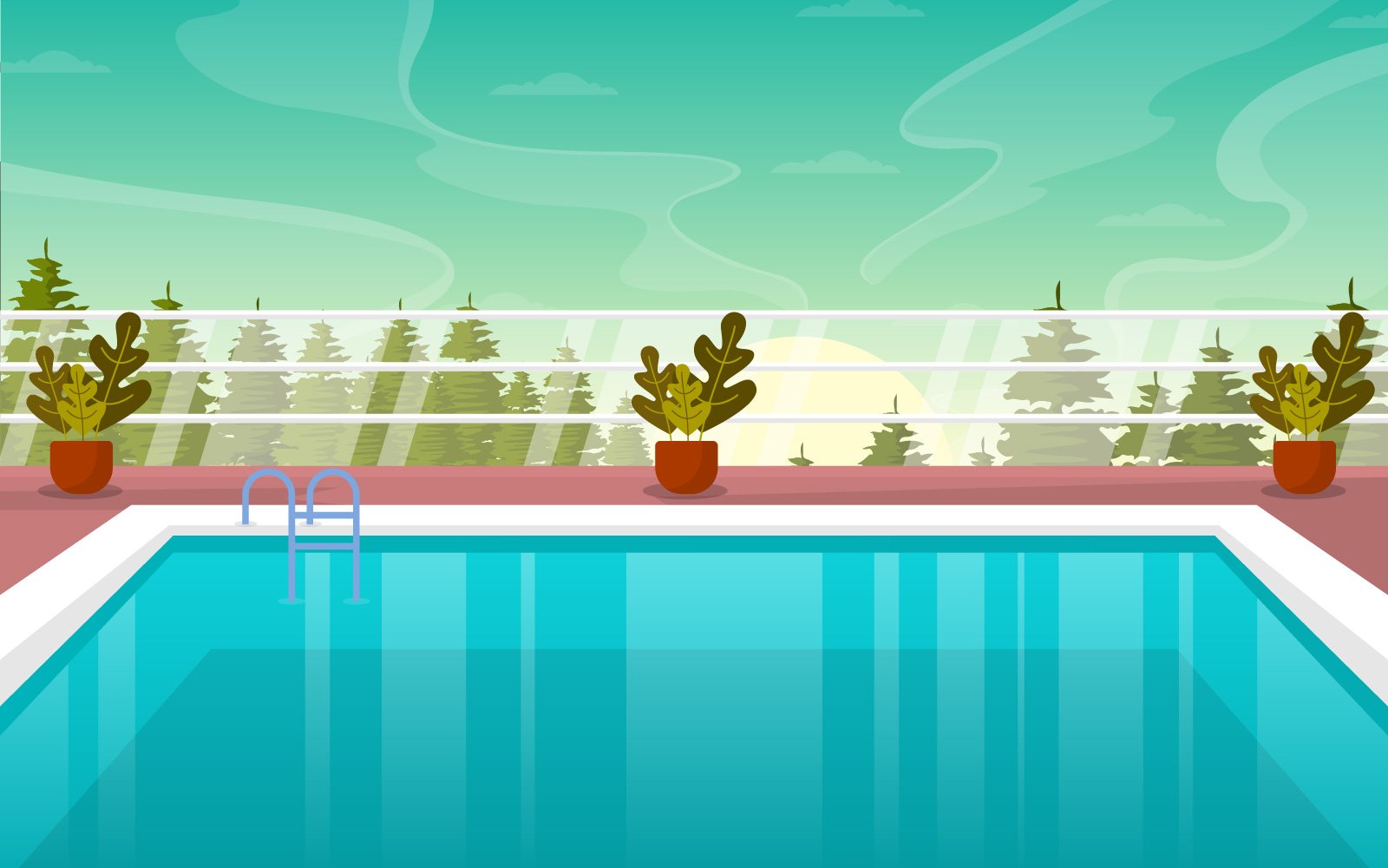 Outdoor Swimming Pool - Illustration