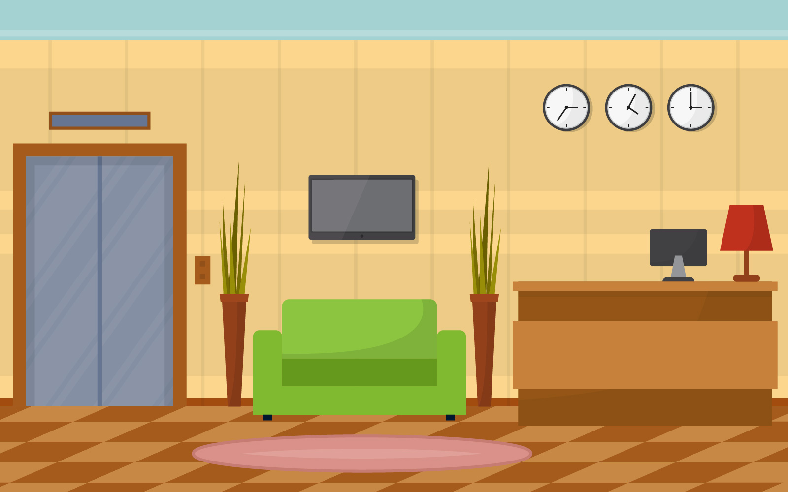 Furniture Hotel Interior - Illustration