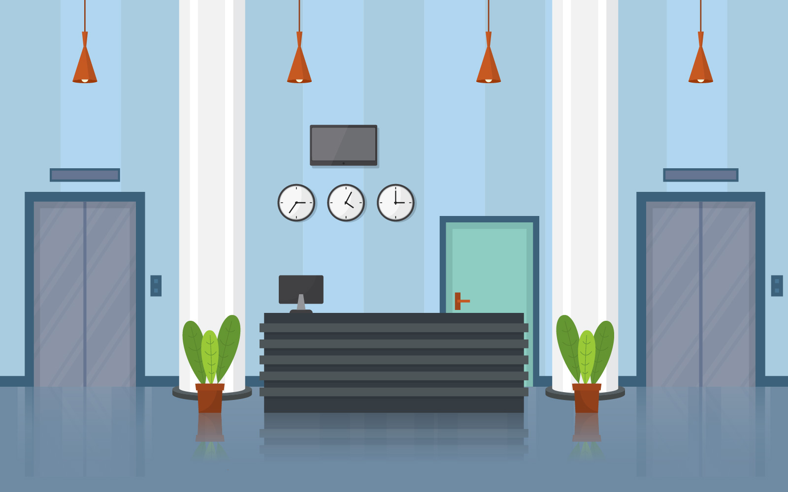 Lobby Hotel Interior - Illustration