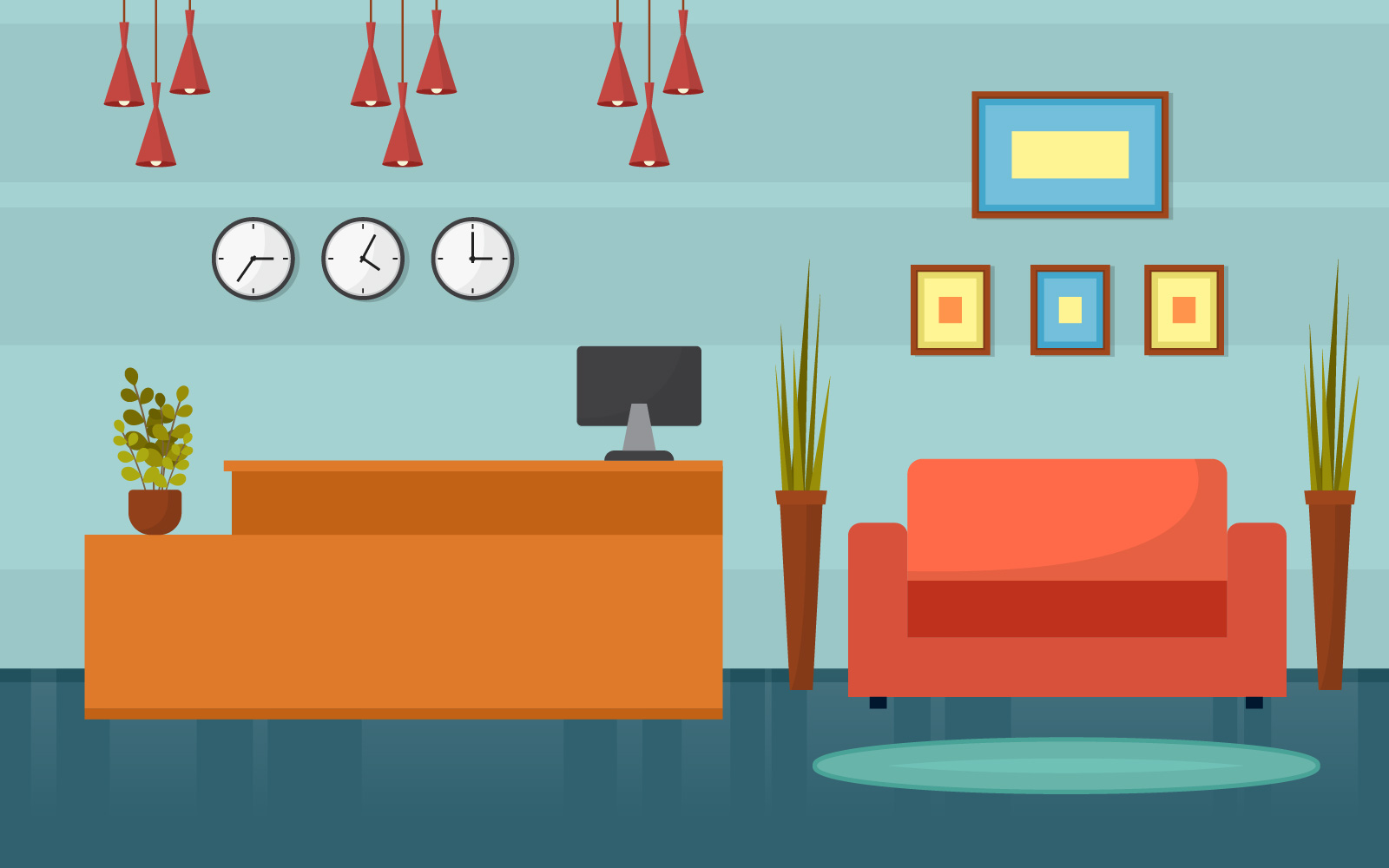 Interior Hotel Room - Illustration