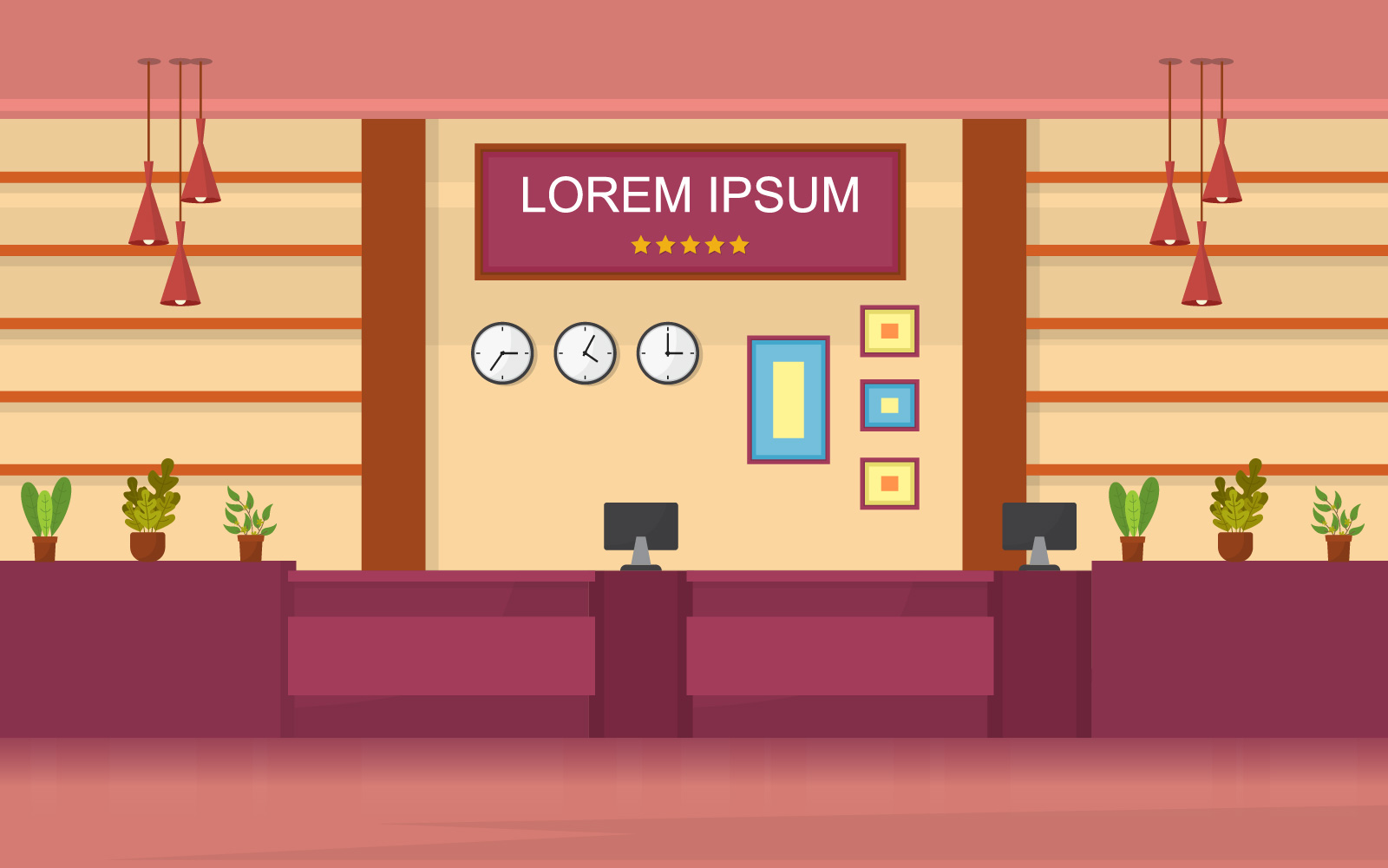 Interior Hotel Lobby - Illustration