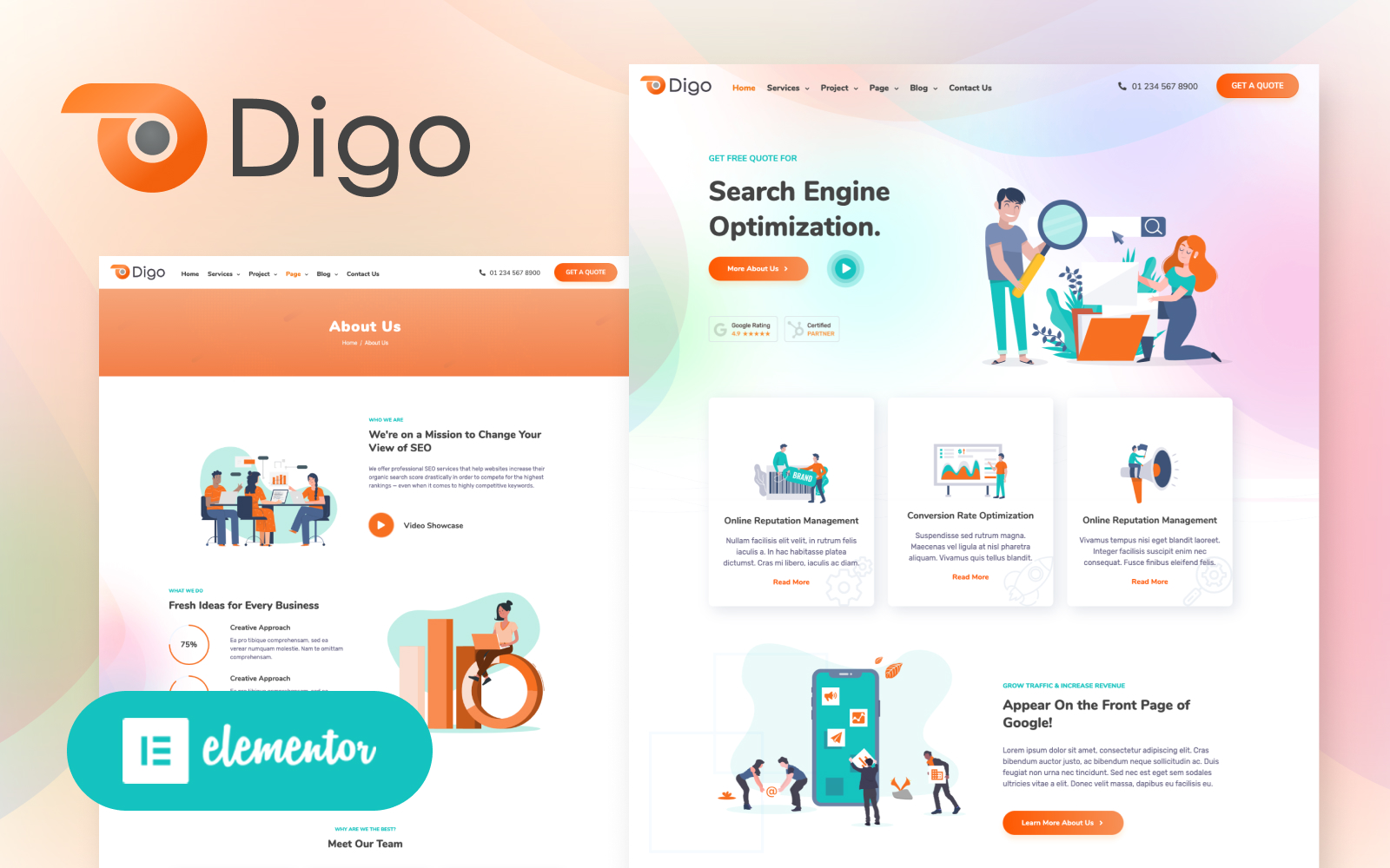 Digo - SEO and Digital Marketing Agency WordPress Elementor Theme