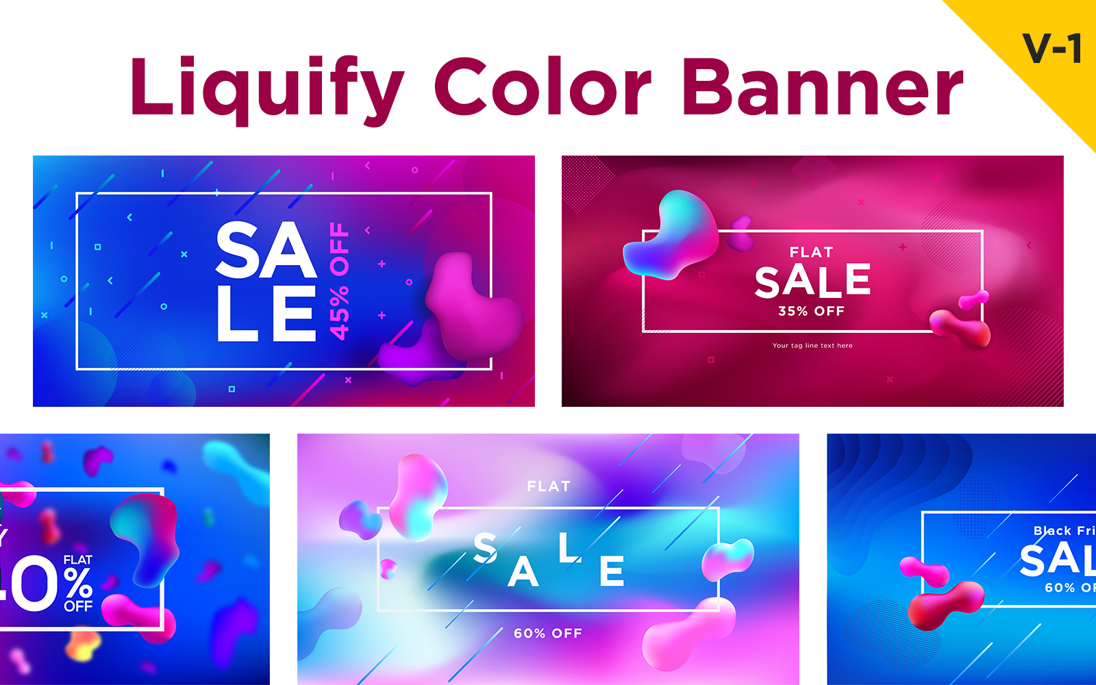 13 Liquefy Fluid Color Banner Design Background