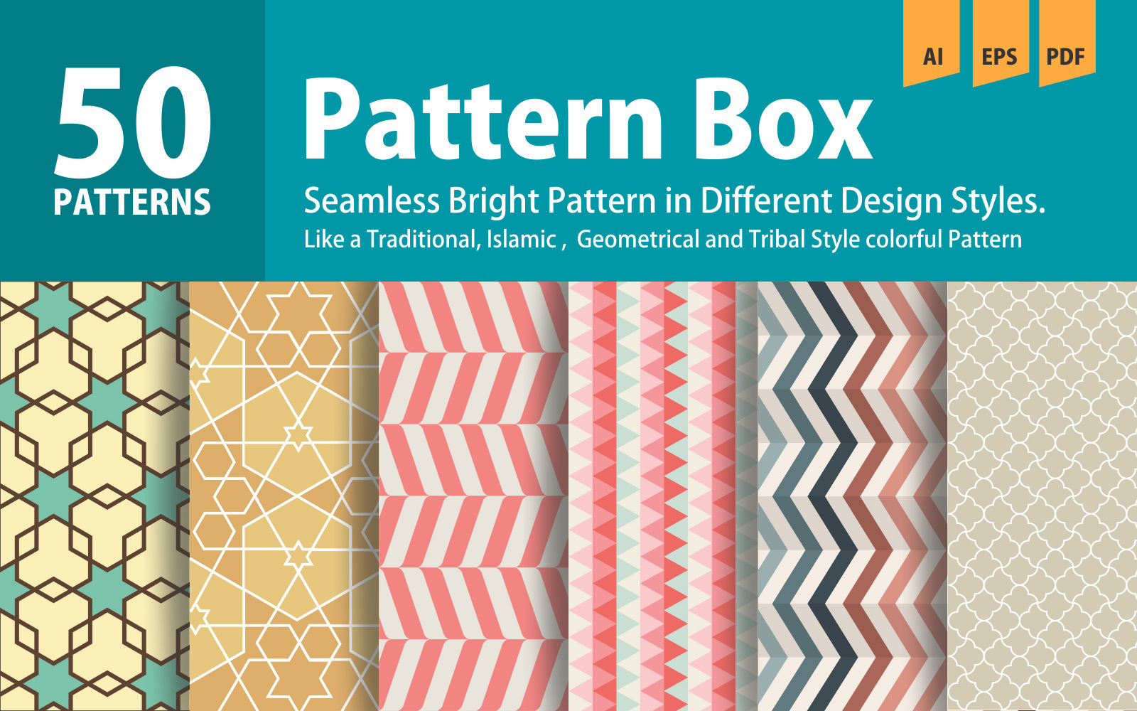 Patterns Collection in Pattern Box Background