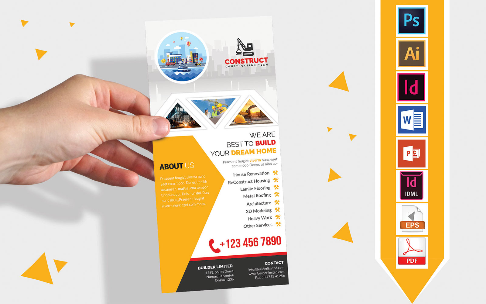Rack Card | Construction DL Flyer Vol-04 - Corporate Identity Template