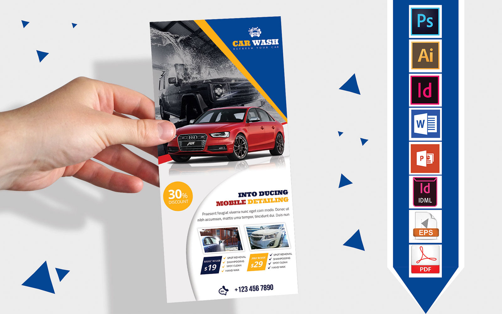 Rack Card | Car Washing DL Flyer Vol-04 - Corporate Identity Template