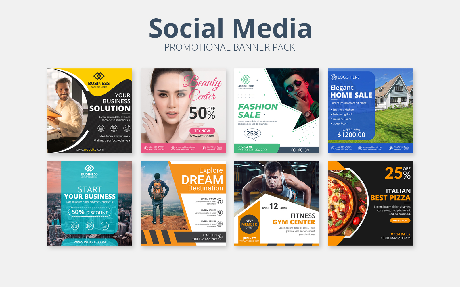 Promotional Banner Pack Social Media Template