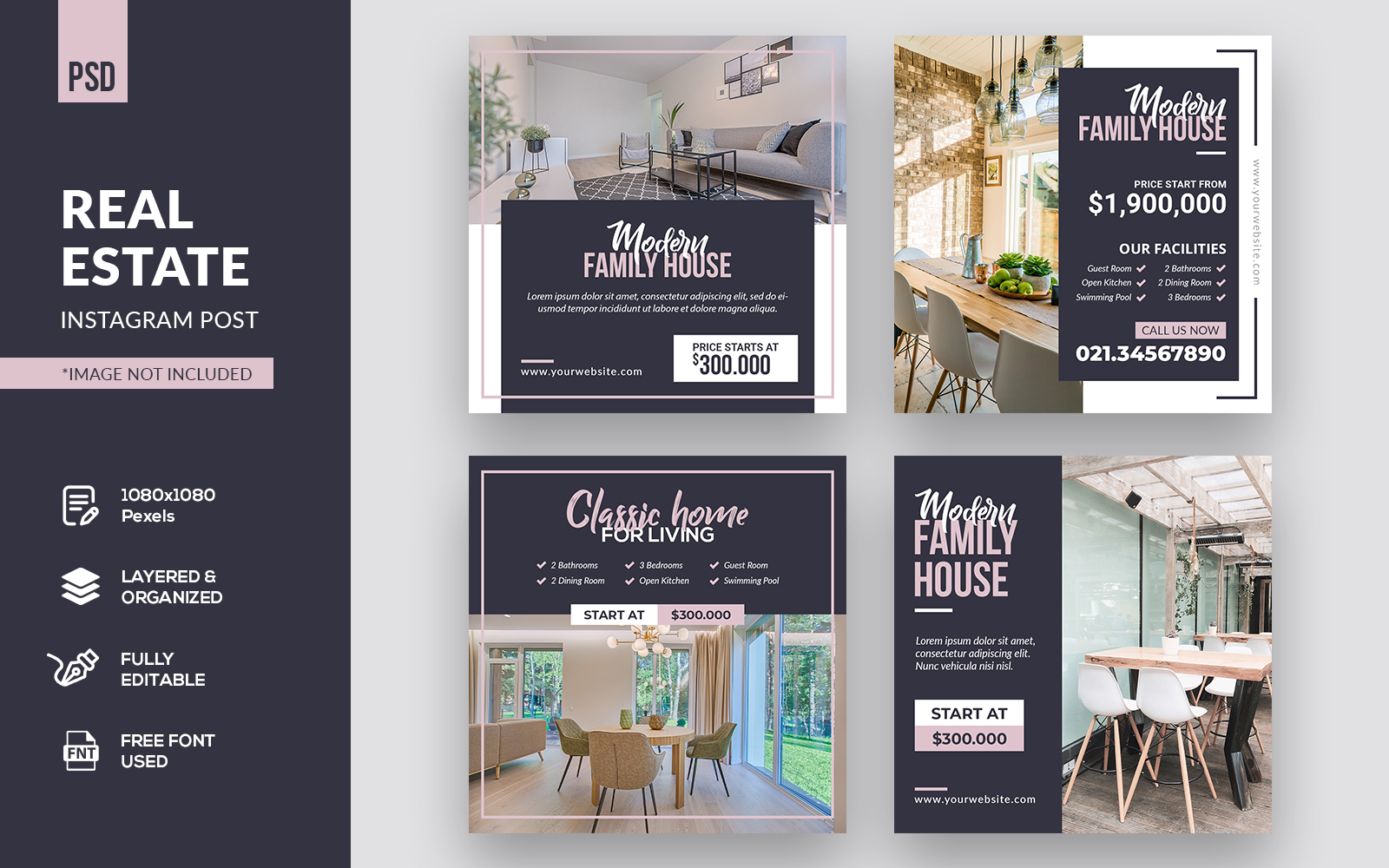 Real Estate Instagram Post Social Media Template