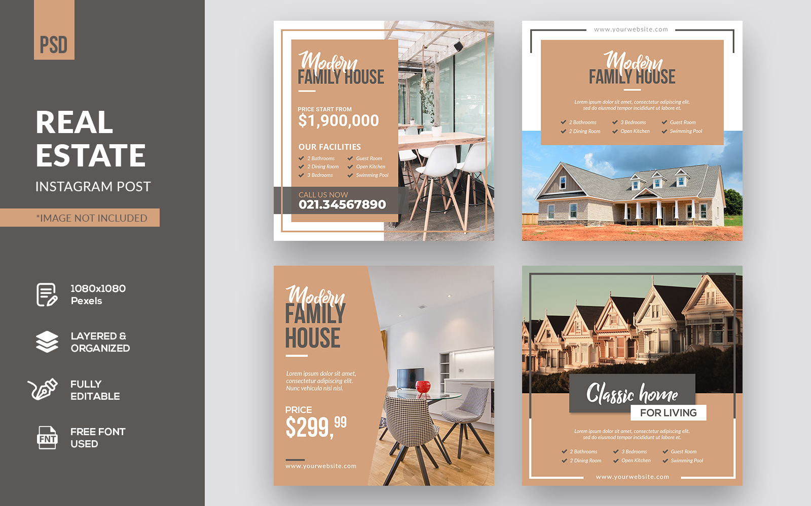 Real Estate Instagram Post Social Media Template