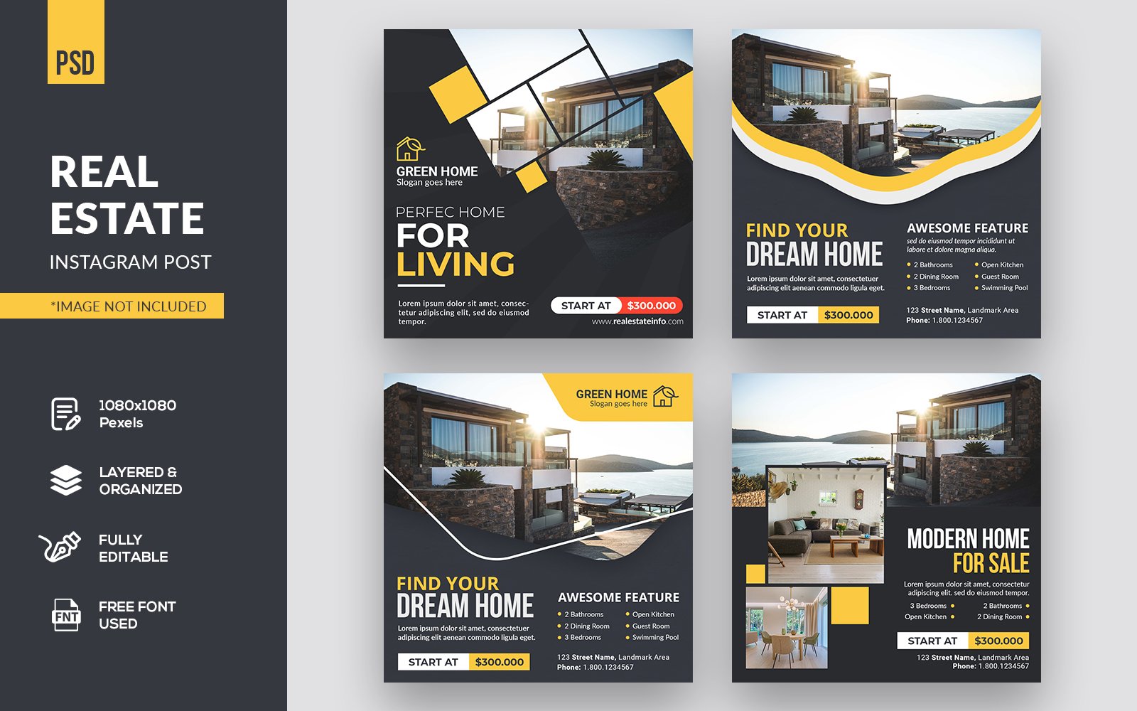 Real Estate Instagram Post Social Media Template