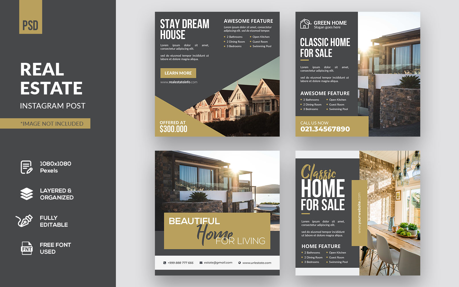 Real Estate Instagram Post Social Media Template