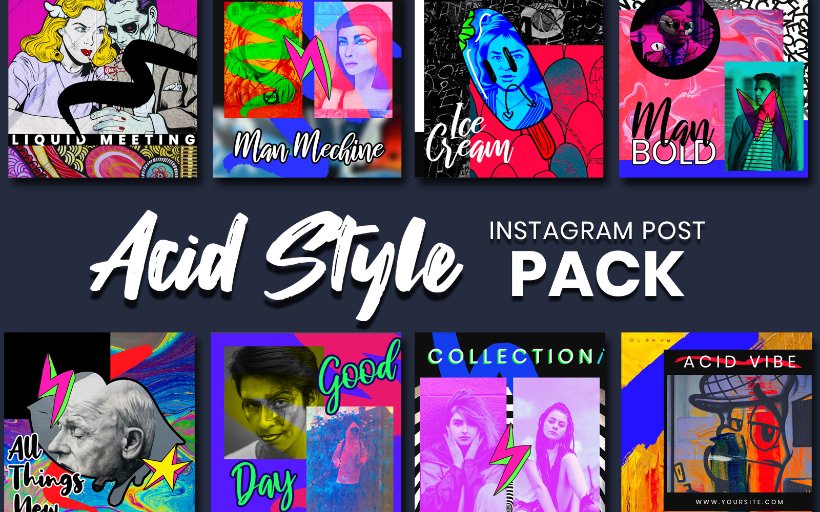 Acid Style Instagram Post Social Media Template