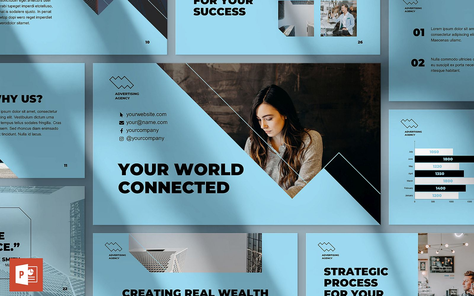 Advertising Consultant Presentation PowerPoint template