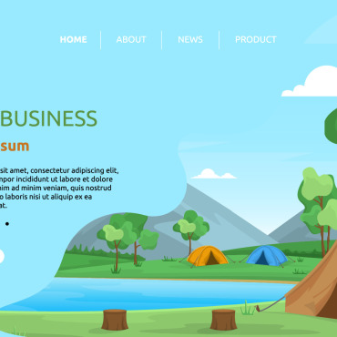 Adventure Lake Illustrations Templates 137681