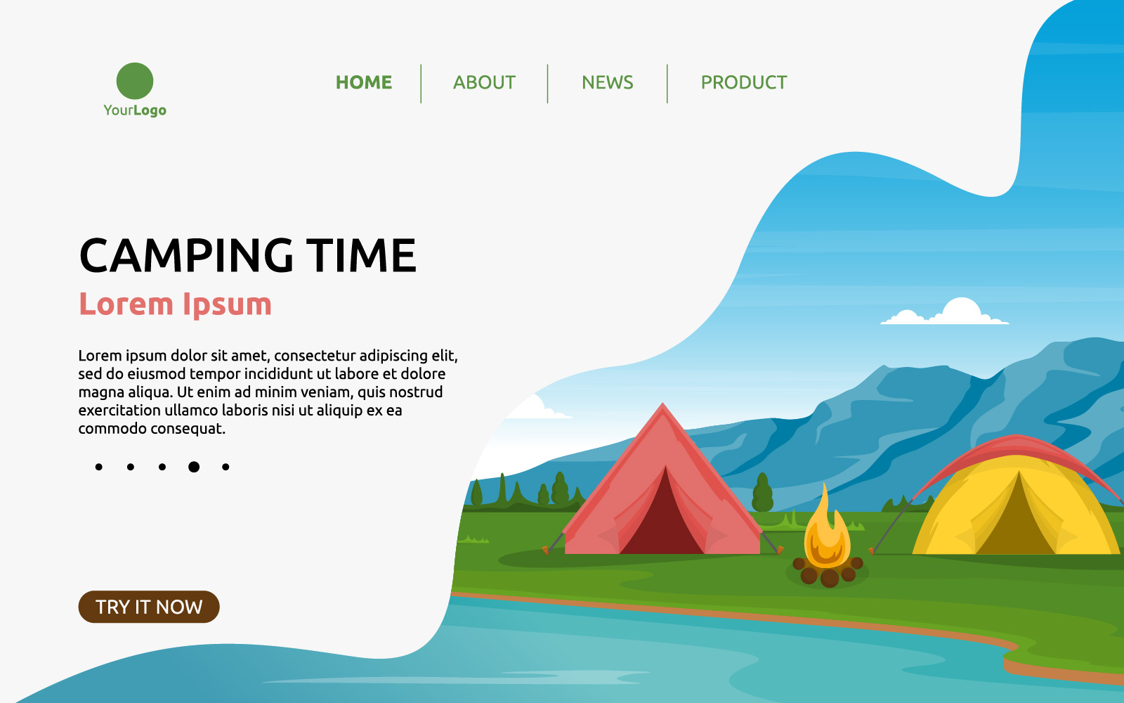 Camping Landing Page - Illustration