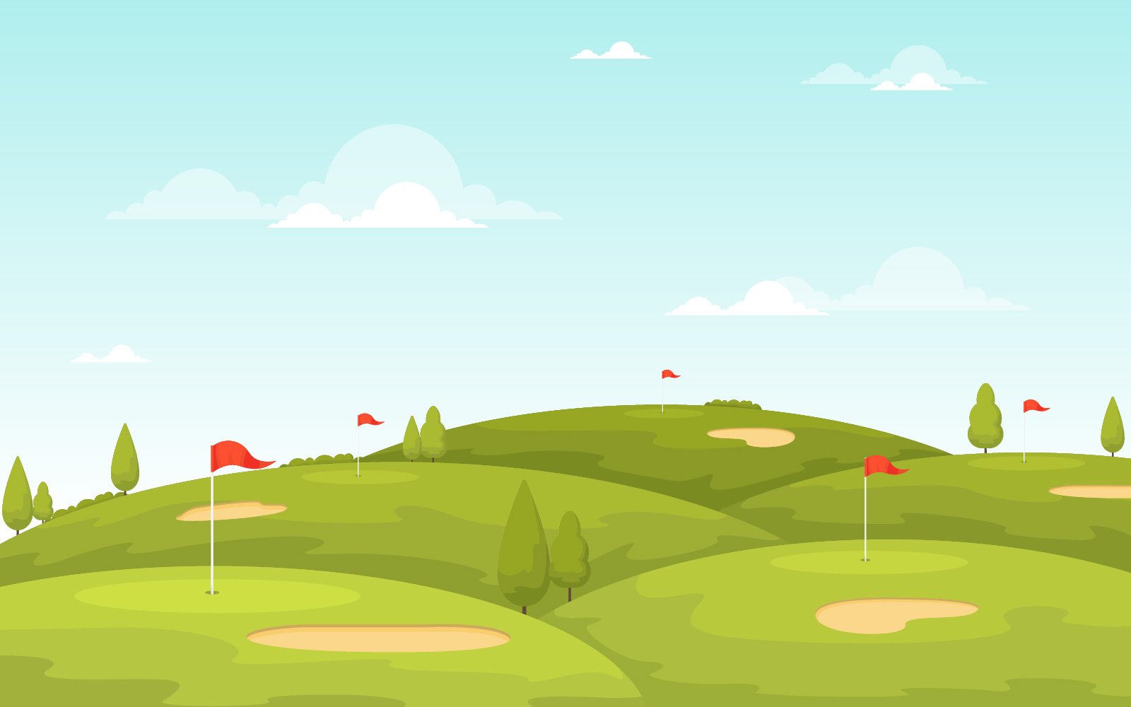 Golf Outdoor Field - Illustration