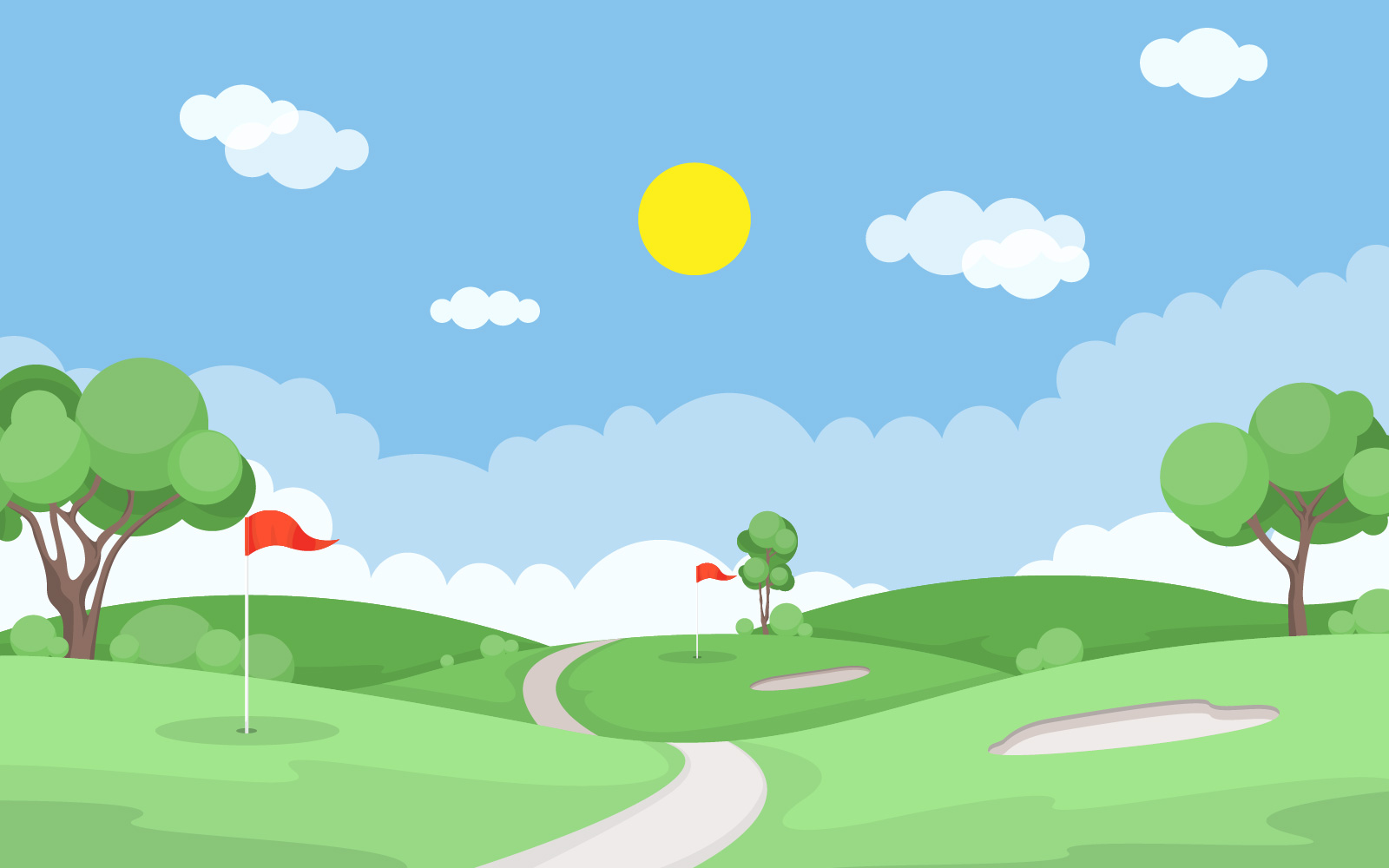 Outdoor Sport Golf Field - Illustration