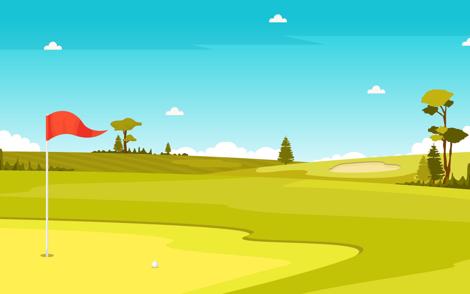 Green Field Landscape - Illustration