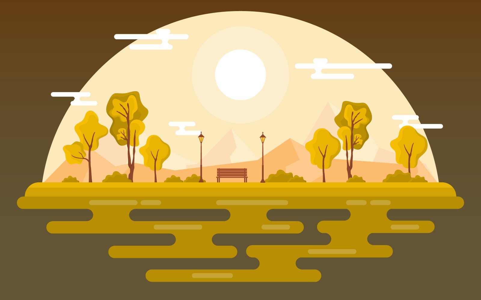 Fall Season Panoramic - Illustration