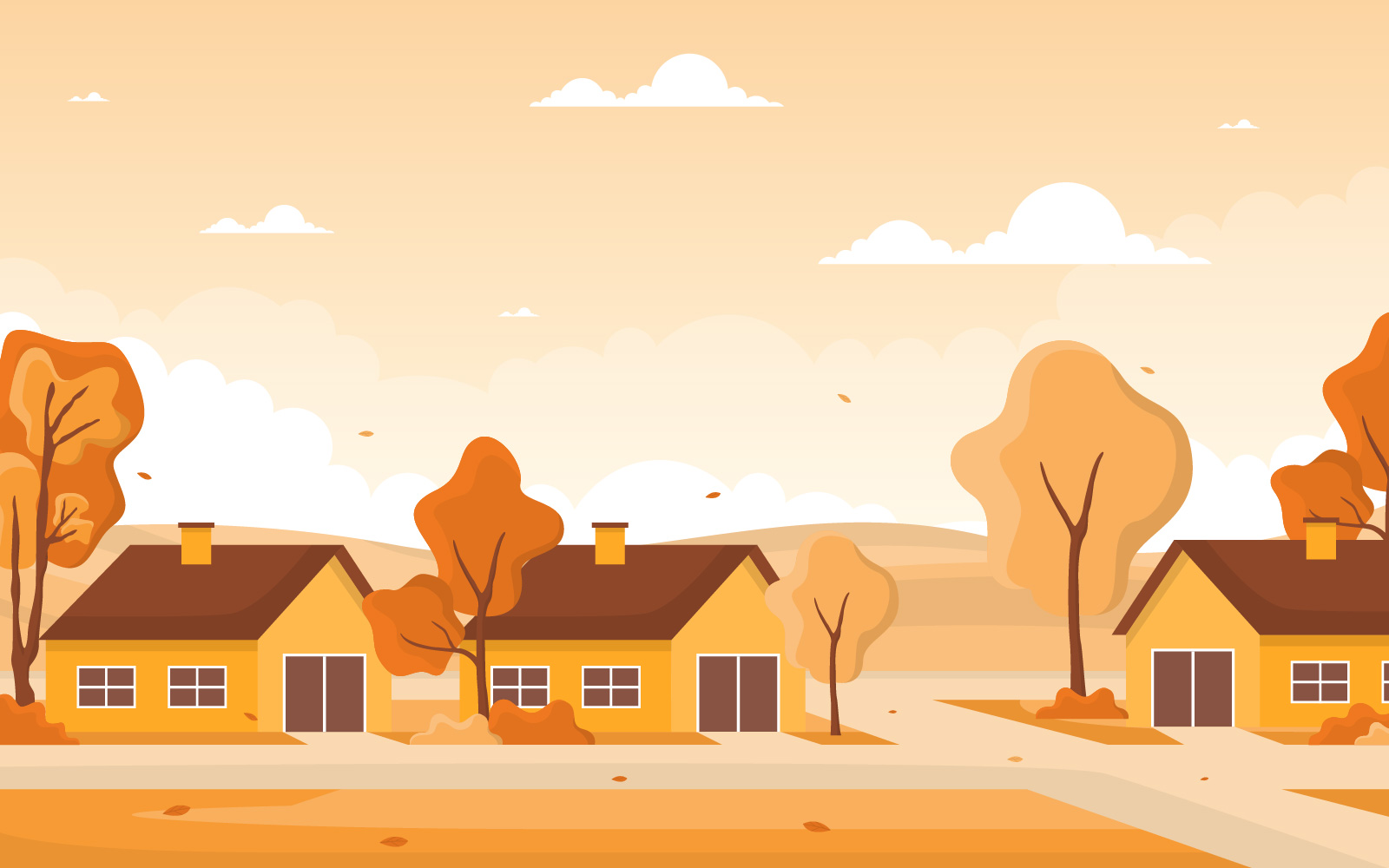 Golden Fall Season - Illustration