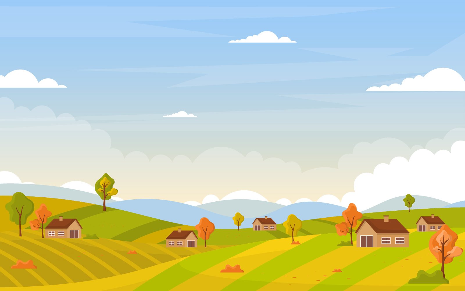 Autumn Season Landscape - Illustration