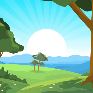 Sunrise Green Illustrations Templates 137740