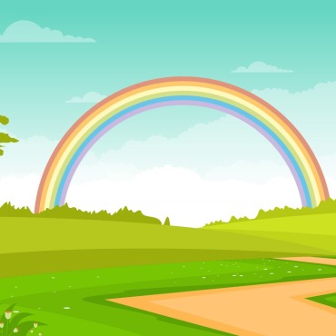 Rainbow Green Illustrations Templates 137743
