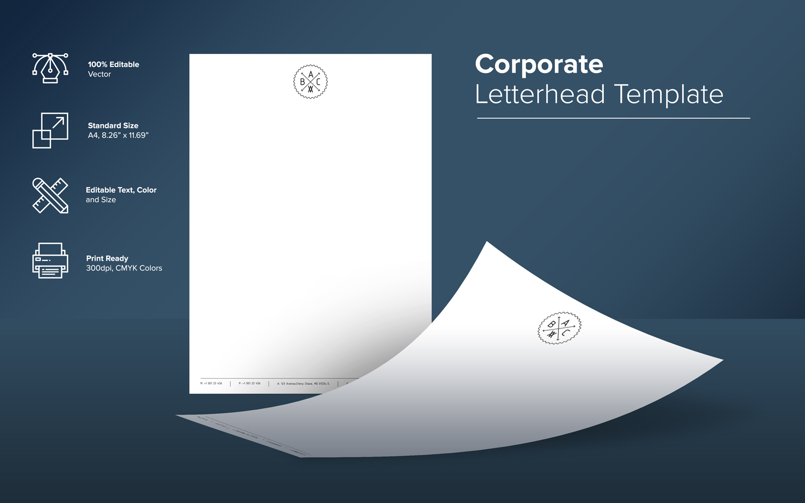 Elegant Letterhead Design - Corporate Identity Template