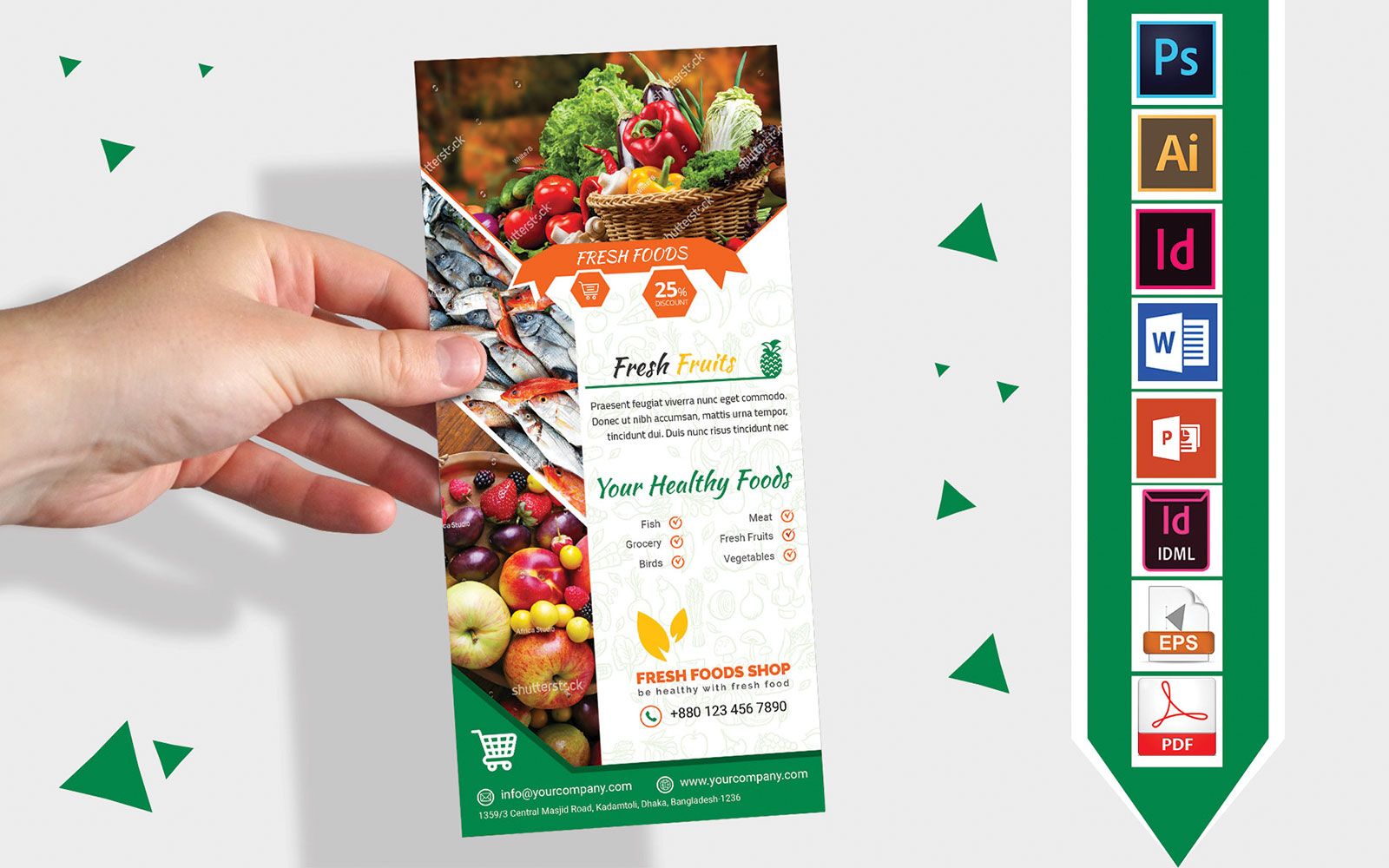 Rack Card | Grocery Shop DL Flyer Vol-03 - Corporate Identity Template