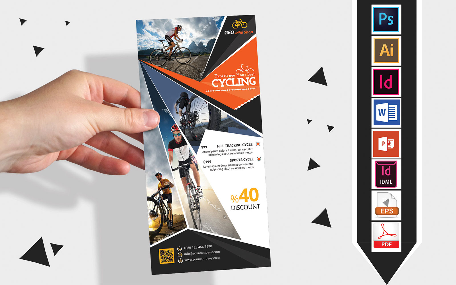Rack Card | Cycle Shop DL Flyer Vol-03 - Corporate Identity Template
