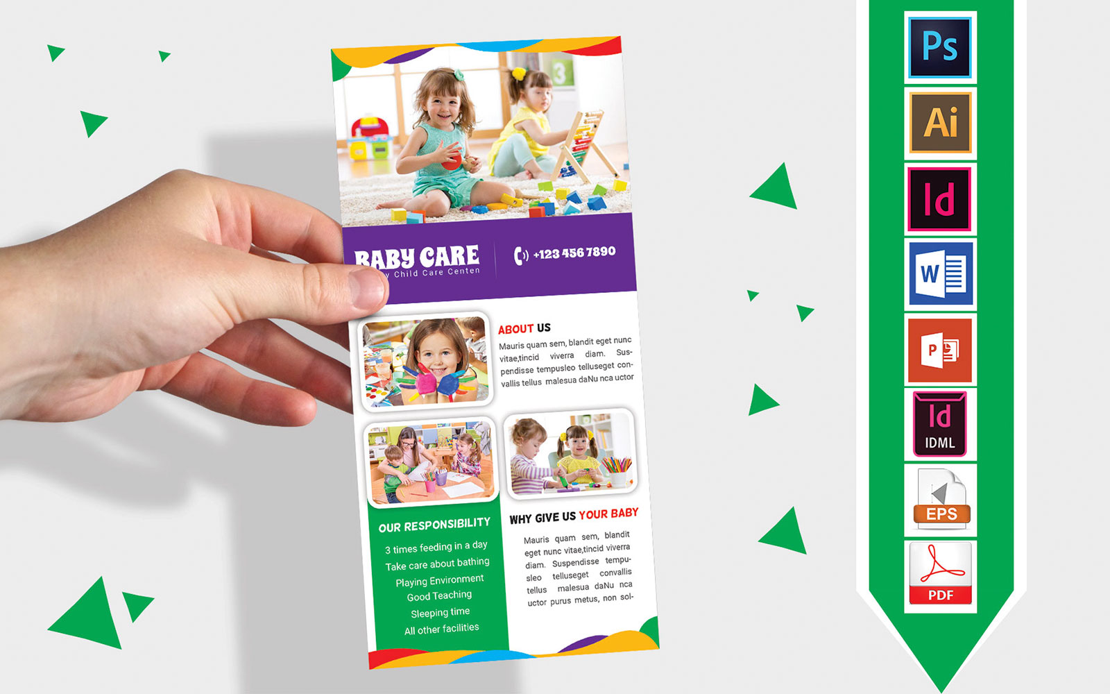 Rack Card | Baby Care DL Flyer Vol-02 - Corporate Identity Template