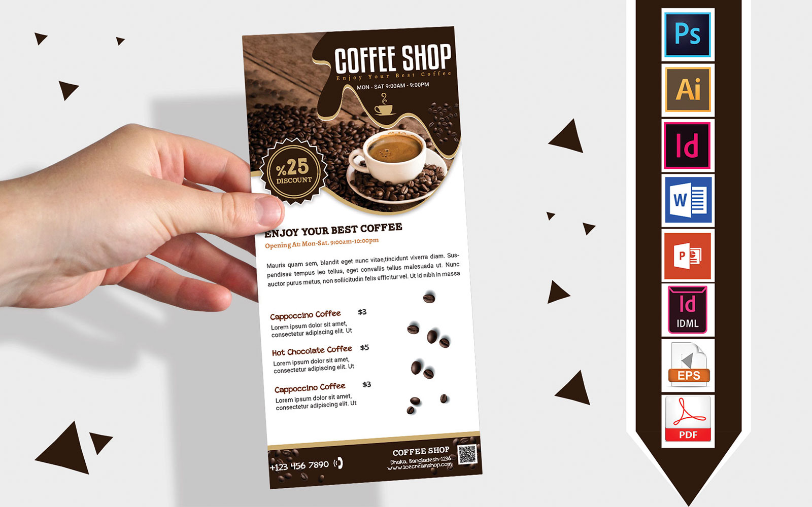 Rack Card | Coffee Shop DL Flyer Vol-03 - Corporate Identity Template