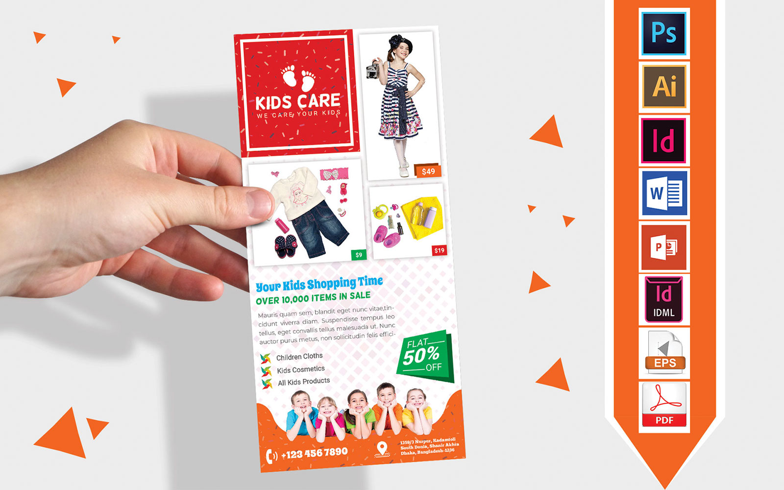 Rack Card | Kids Fashion Shop DL Flyer Vol-03 - Corporate Identity Template